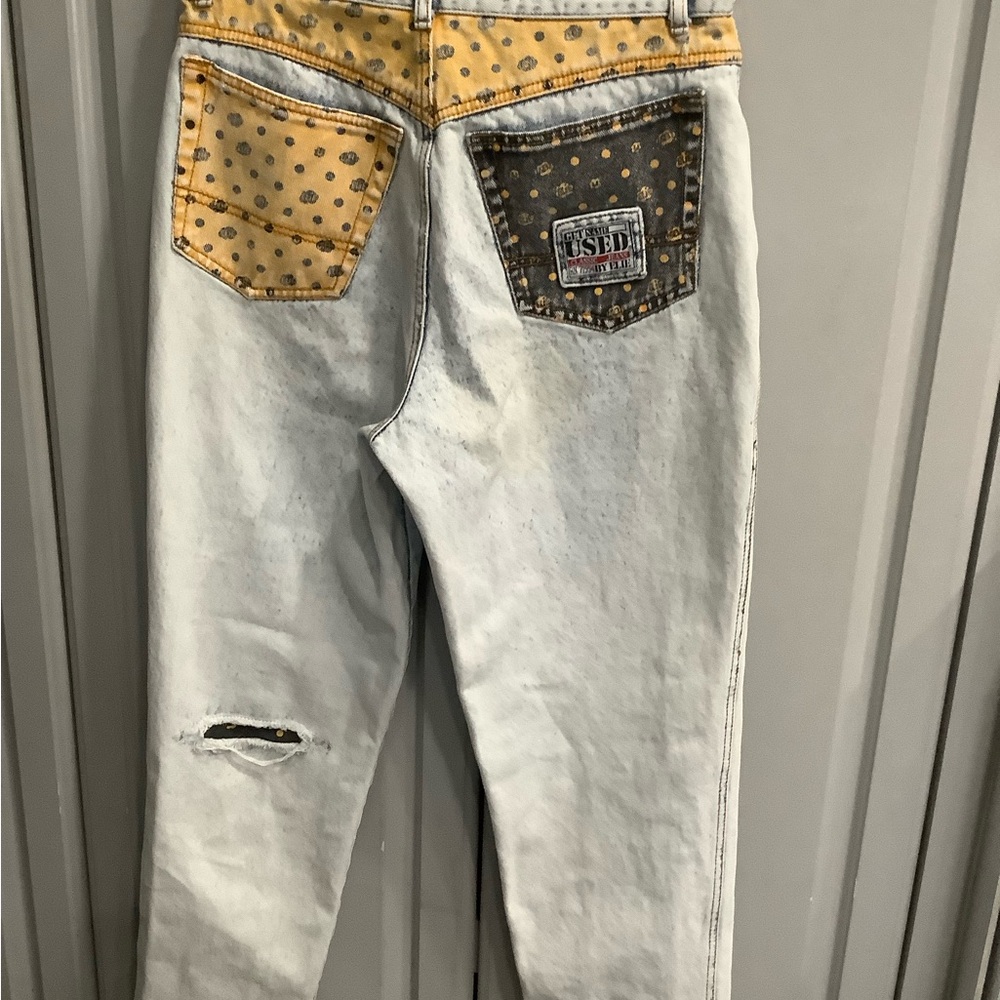 GET USED BY ELIE JEANS Vintage 80’s High Rise Acid Washed Blue Patchwork Jeans